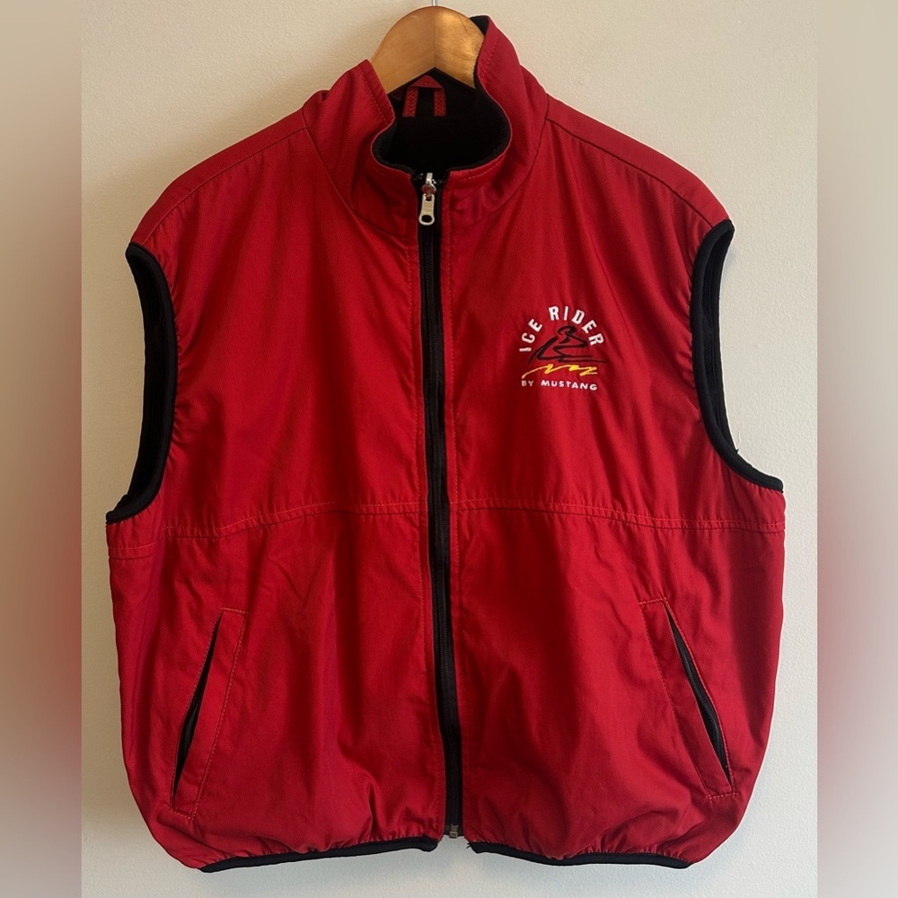 VTG Ice Rider By Mustang Survival Red Vest XL Fleece Interior 1994 Snowmobile